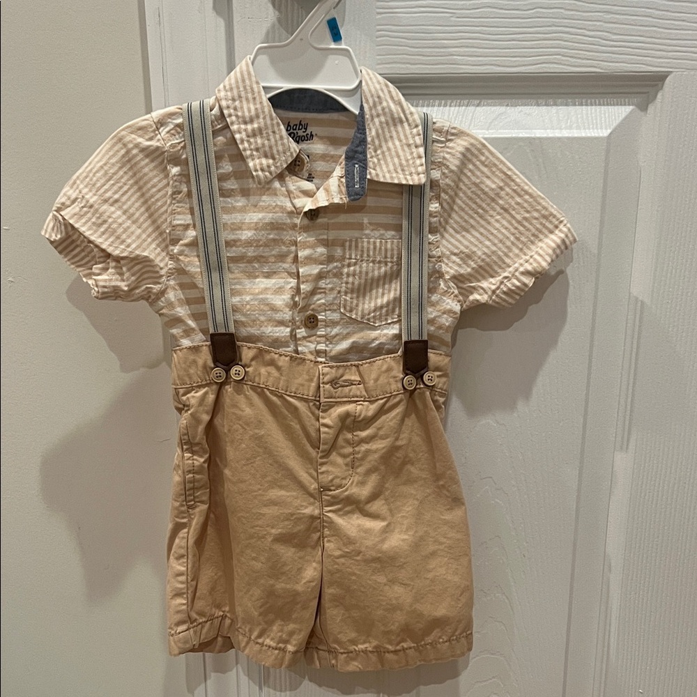Baby Boys' Tan Striped Matching Set